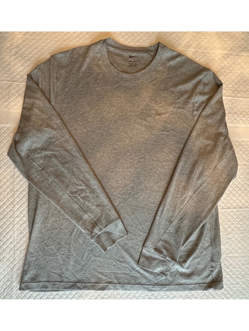Nike Men's Long Sleeve Crew Neck Shirt Gray Size XL